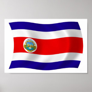 Affiche d'impression du drapeau du Costa Rica