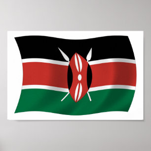 Affiche d'impression du drapeau du Kenya