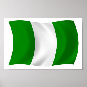 Affiche d'impression du drapeau du Nigeria
