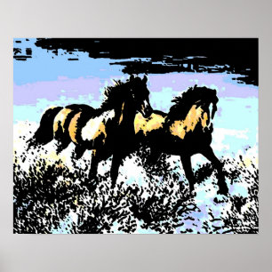 Affiche d'impression Pop Art Chevaux en course