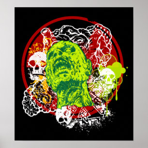 Affiche d'incursion de zombi