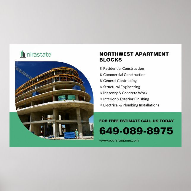 Affiche d'information sur le site de construction (Devant)