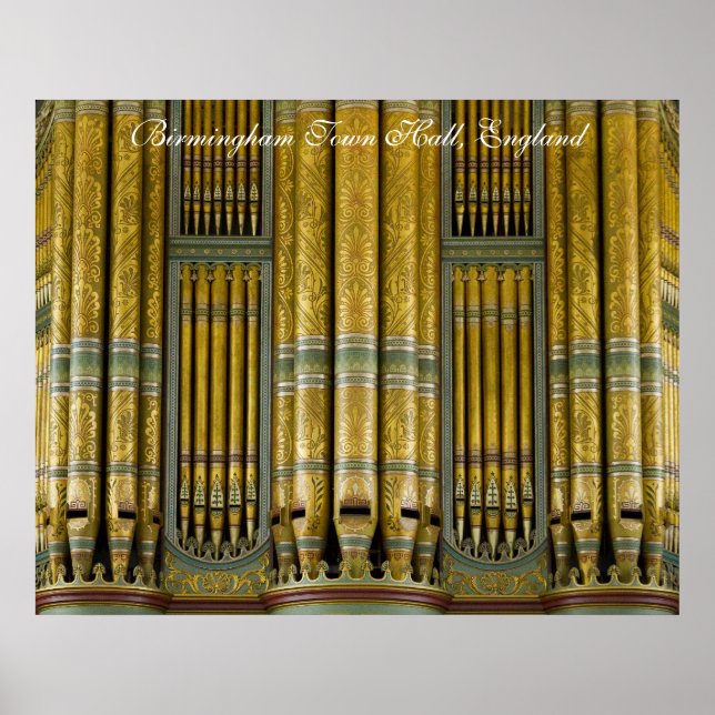 Affiche d'orgue de l'hôtel de ville de Birmingham (Devant)
