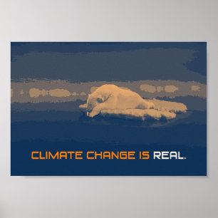 Affiche d'ours blanc de changement climatique