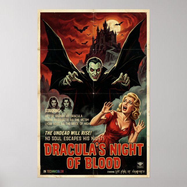 Affiche Dracula Gothique Vampire Horreur Étrange A (Devant)