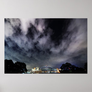 Affiche dramatique Skyscapor du port de Sydney