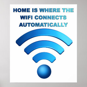 Affiche drôle à la maison de Wifi