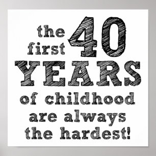Affiche drôle de 40 ans d'enfance