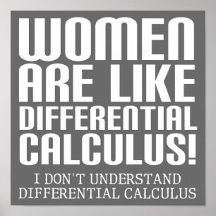 Affiche drôle de calcul différentiel pour femmes