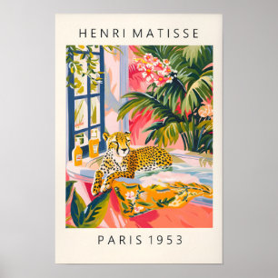 Affiche drôle de guépard dans la baignoire, impres