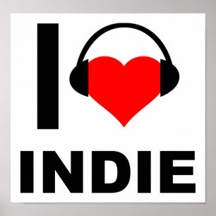 Affiche drôle de Je ♥ Indie