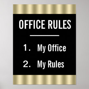 Affiche drôle de règlement intérieur de bureau
