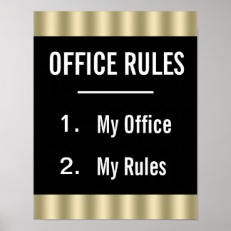 Affiche drôle de règles de bureau