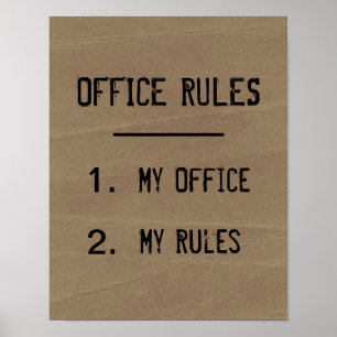 Affiche drôle de règles de bureau