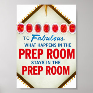 Affiche drôle de salle de préparation à Vegas