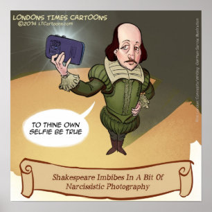 Affiche drôle de selfie de Shakespeare