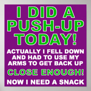 Affiche drôle de signe de push-up Did