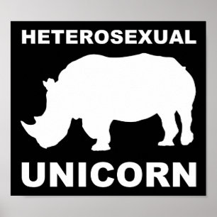 Affiche drôle de signe de Rhinocéros Licorne Hétér