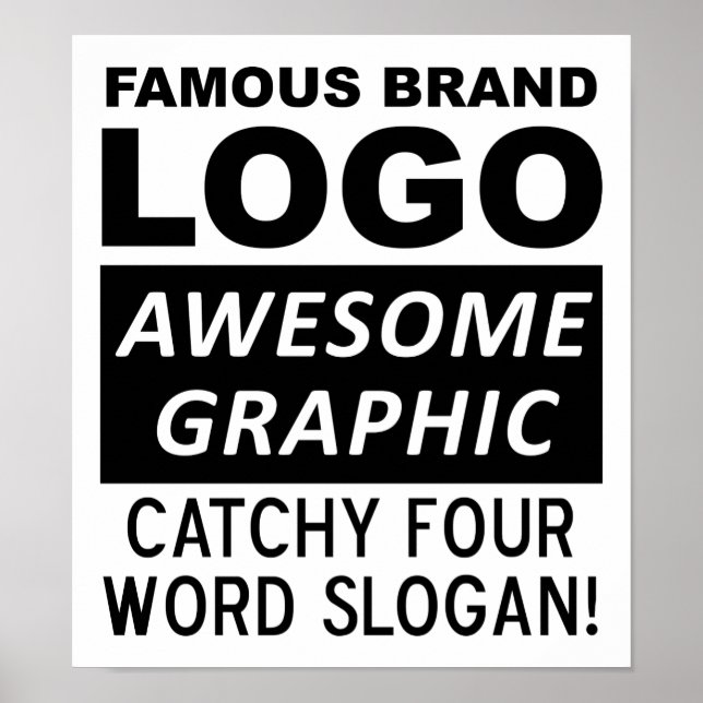 Affiche drôle de slogan de logo (Devant)