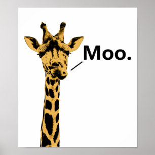 Affiche drôle de vache girafe