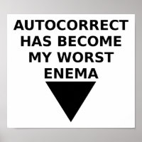 Affiche drôle d'ennemi autocorrigé