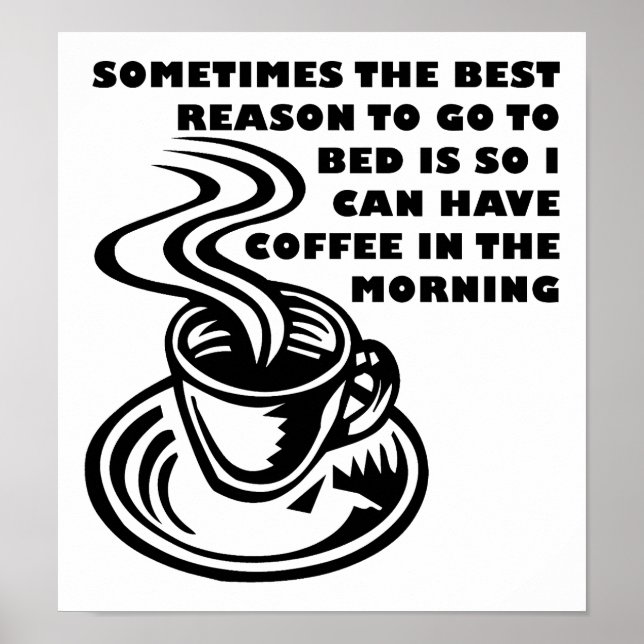 Affiche drôle du café du matin (Devant)