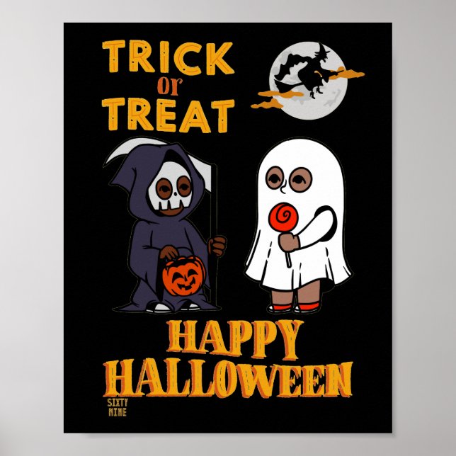 affiche drôle "HALLOWEEN 1" (Devant)