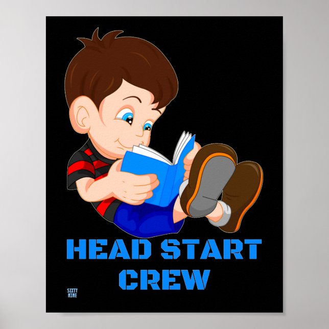 affiche drôle "HEAD START CREW" (Devant)