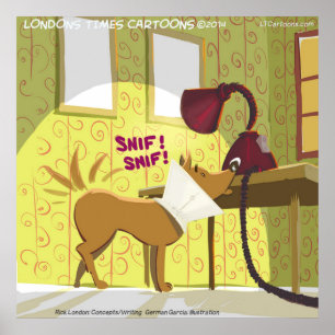 Affiche drôle Lampe de reniflage Collier E-C Chien