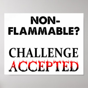 Affiche drôle non inflammable