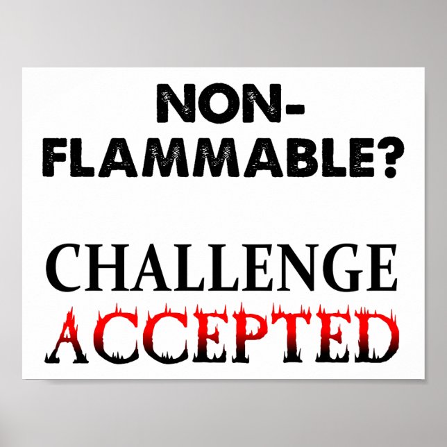 Affiche drôle non inflammable (Devant)
