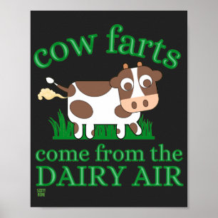 affiche drôle "PETS DE VACHE..."