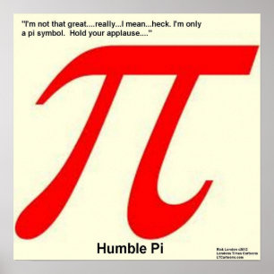 Affiche drôle Pi humble sont carrés