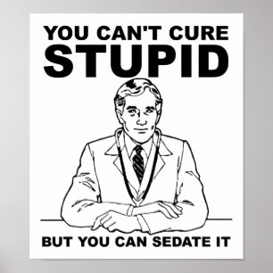 Affiche drôle stupide et calme
