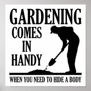 Affiche drôle sur le corps des jardiniers