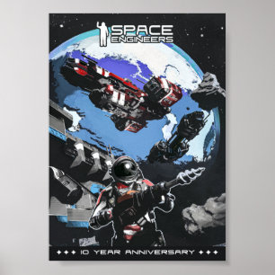 Affiche du 10e anniversaire des ingénieurs spatiau