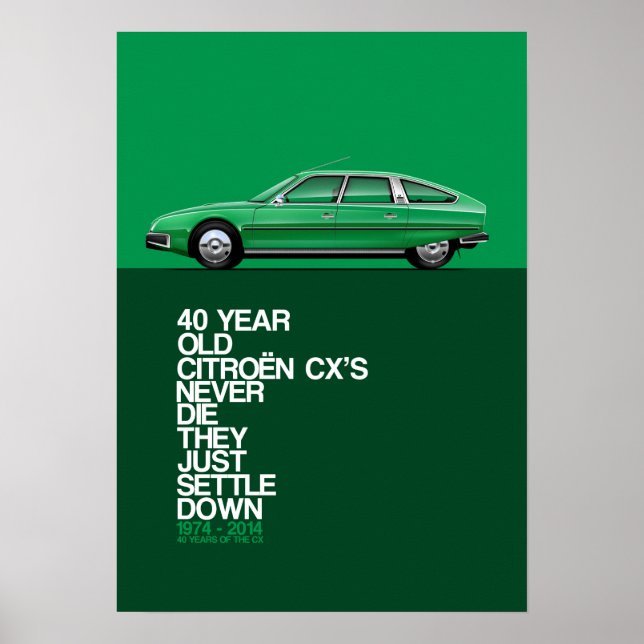 Affiche du 40e anniversaire de Citroen CX (Devant)