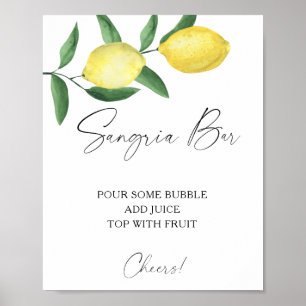 Affiche du bar à sangria - citron d'agrumes à l'aq