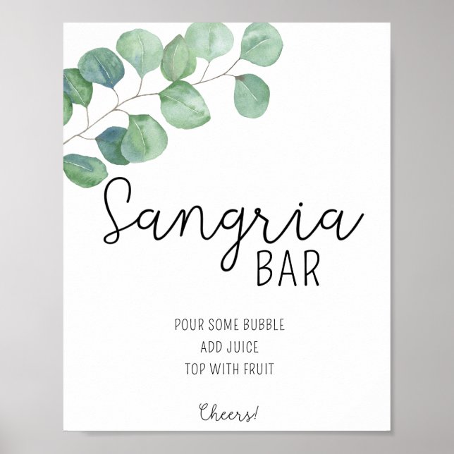 Affiche du bar sangria à l'eucalyptus (Devant)