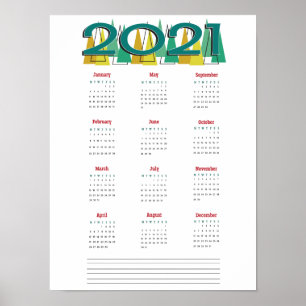 Affiche du calendrier 2021