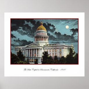 Affiche du Capitole de l'État de Californie au cla
