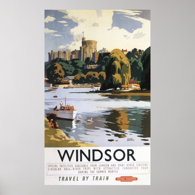 Affiche du château de Windsor sur les chemins de f (Devant)