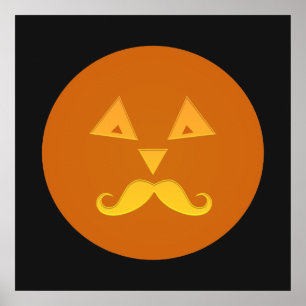 Affiche du Citrouille de la Moustache d'Halloween