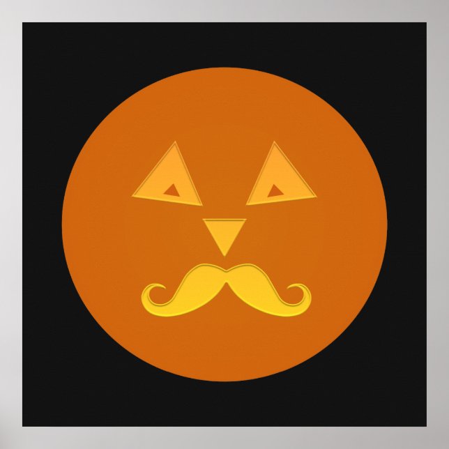 Affiche du Citrouille de la Moustache d'Halloween (Devant)