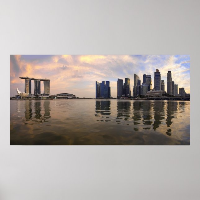 Affiche du coucher de soleil de Singapour (Devant)
