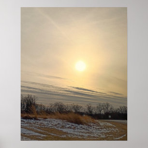 Affiche du coucher de soleil d'hiver