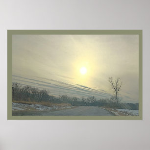 Affiche du coucher de soleil hivernal