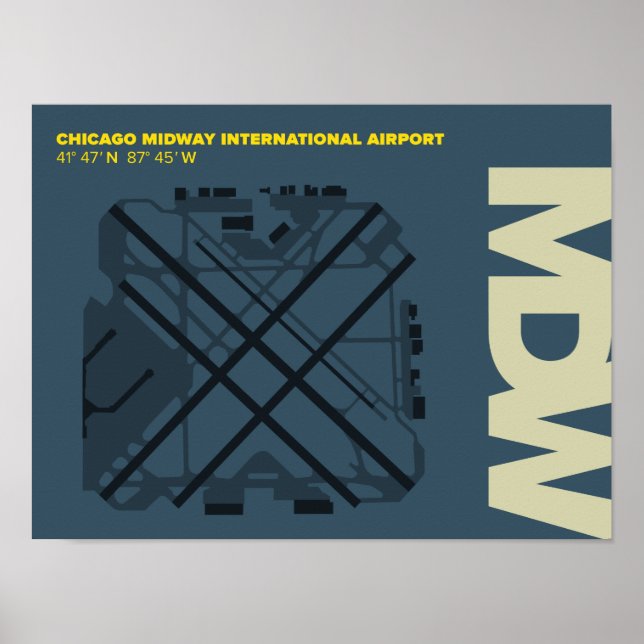 Affiche du diagramme de l'aéroport de Chicago Midw (Devant)