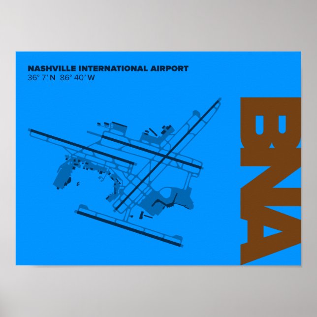 Affiche du diagramme de l'aéroport de Nashville (B (Devant)