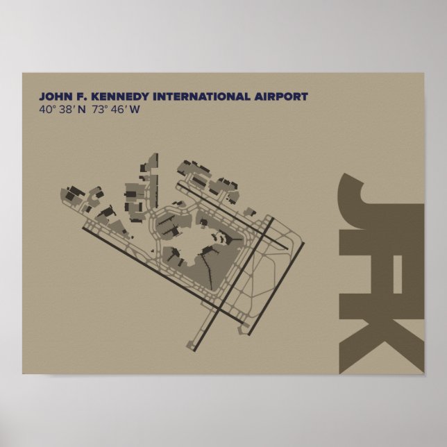 Affiche du diagramme de l'aéroport Kennedy (JFK) (Devant)